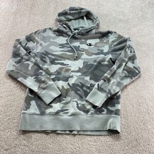 Champion Hoodie Mens Small Multicolor Camo Pullover Fleece Sweatshirt